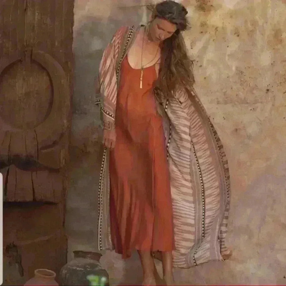 VINTAGE BOHEMIAN ROBE KIMONO - Picture 1 of 15